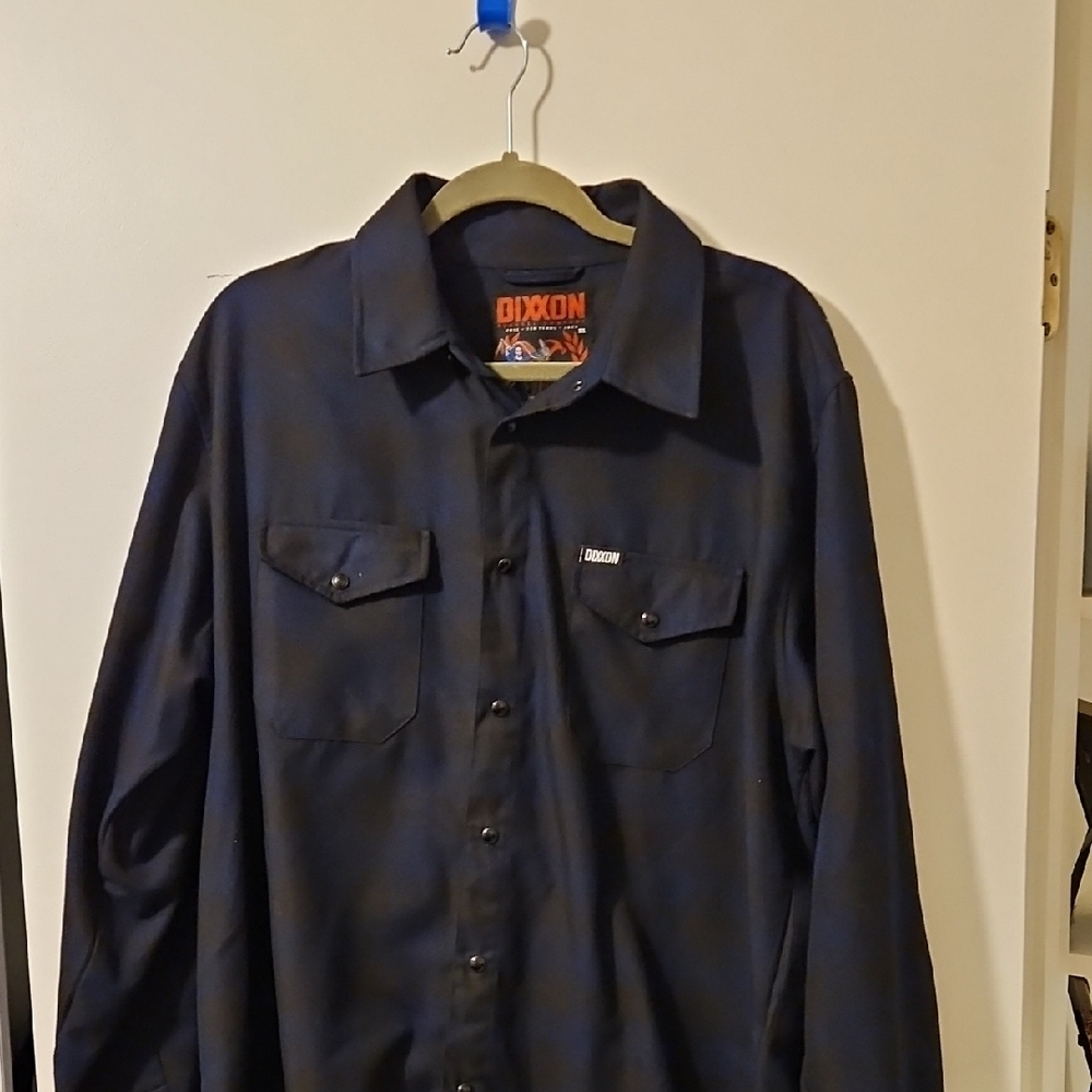 DIXXON Midnight Flannel with Orange and Blue Accents